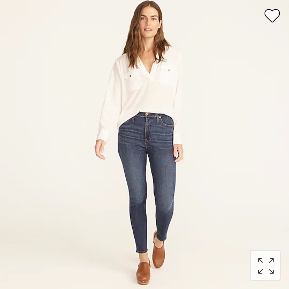J. Crew Curvy Toothpick High Rise Medium Wash Denim Skinny Jeans
